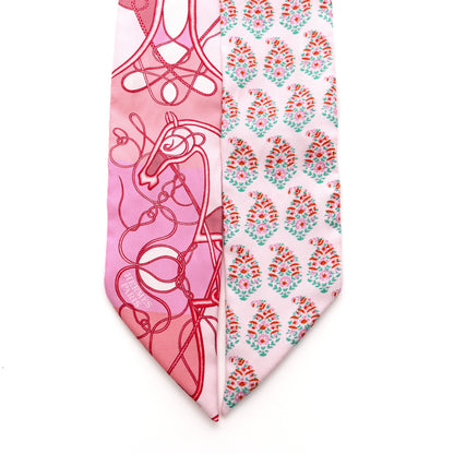 Hermes Silk Coup De Fouet Au Bloc Twilly Rose Nacre Turquoise 2 of 5