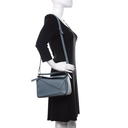 Loewe Calfskin Small Puzzle Bag Stone Blue 2 of 9