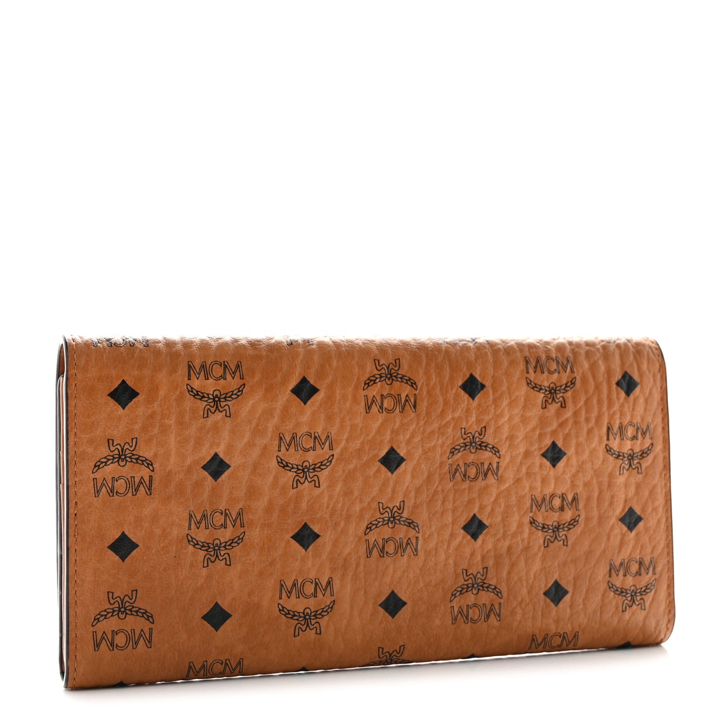 Visetos Large Trifold Flap Wallet Cognac