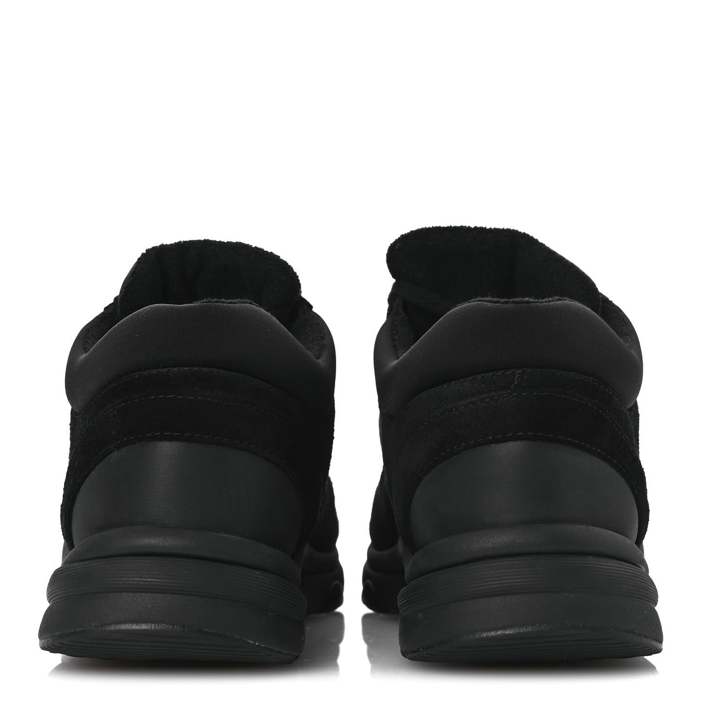 Fabric Calfskin Suede CC Sneakers 38.5 Black