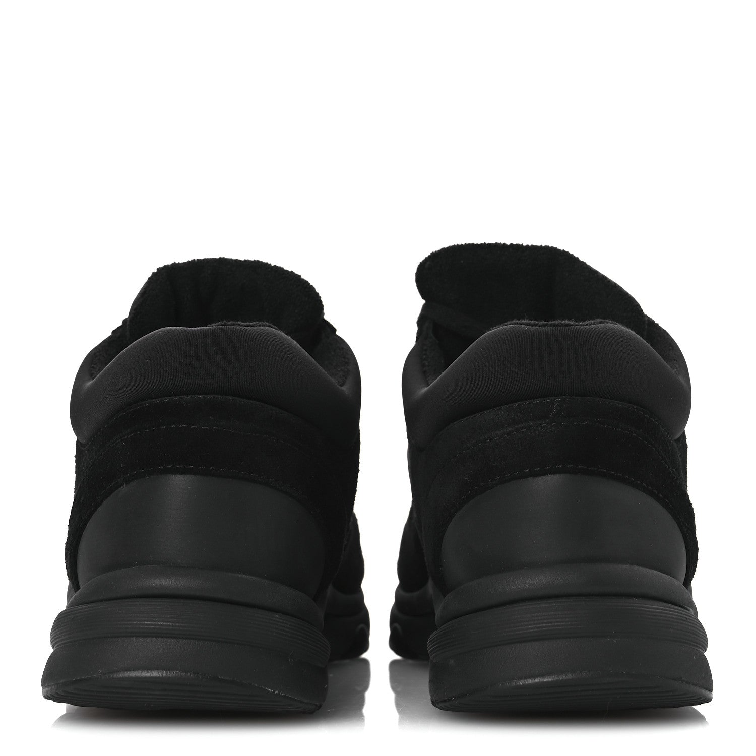 Chanel Fabric Calfskin Suede CC Sneakers 38.5 Black 6 of 12