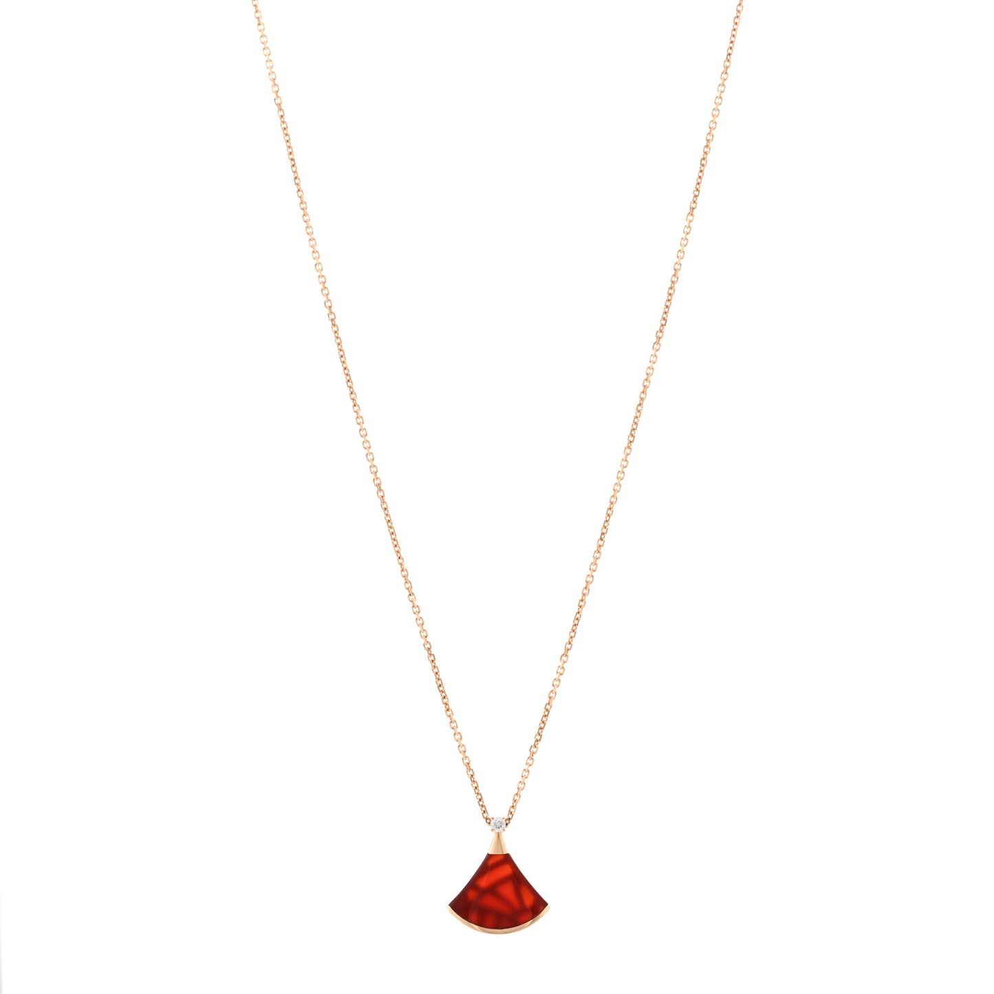18K Rose Gold Diamond Carnelian Divas' Dream Pendant Necklace