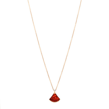 Bulgari 18K Rose Gold Diamond Carnelian Divas' Dream Pendant Necklace 1 of 4
