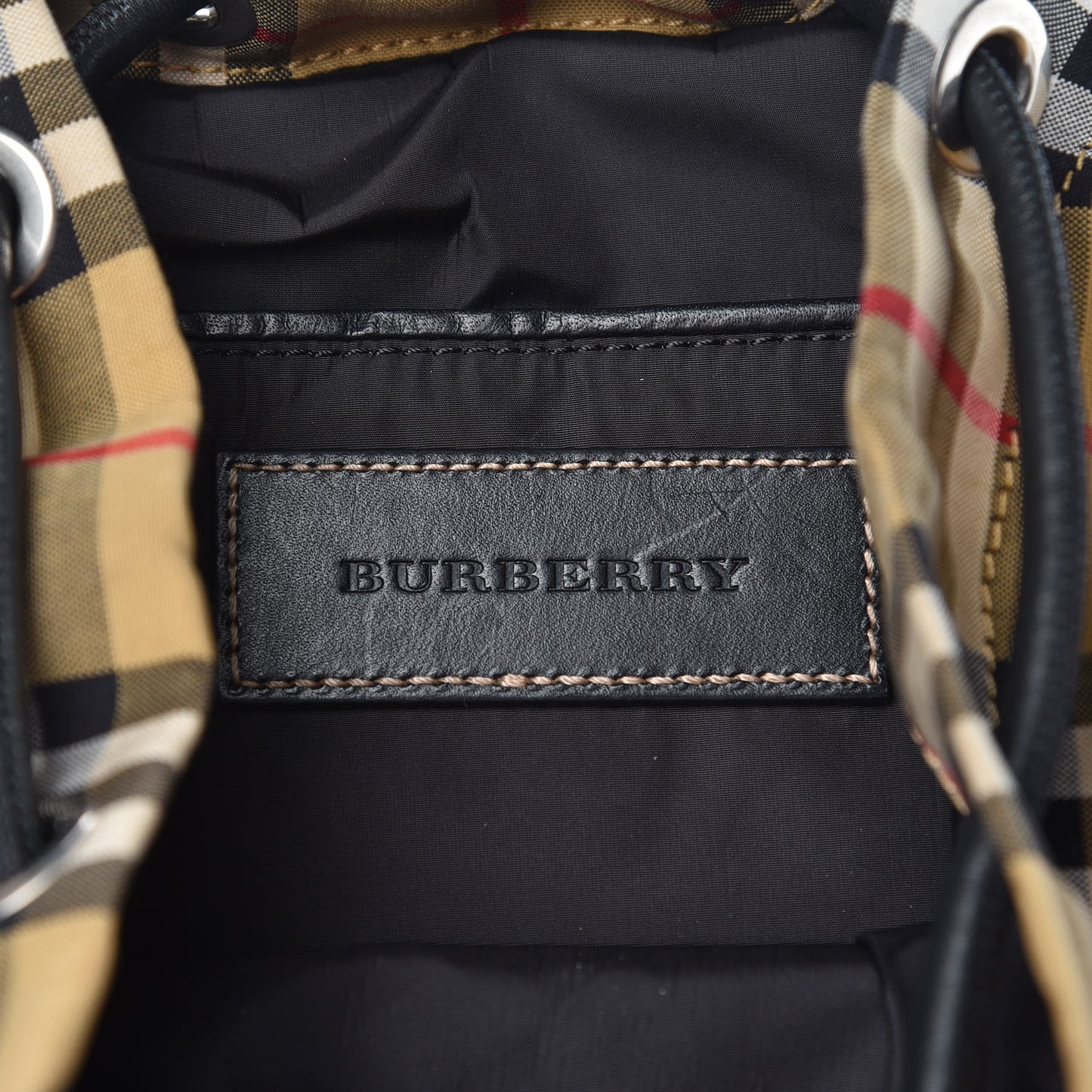 Vintage Check Small Rucksack Backpack Black