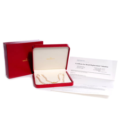 Mikimoto 18k Gold Cultured Akoya 6mm Pearl Strand Necklace 20 6 of 6