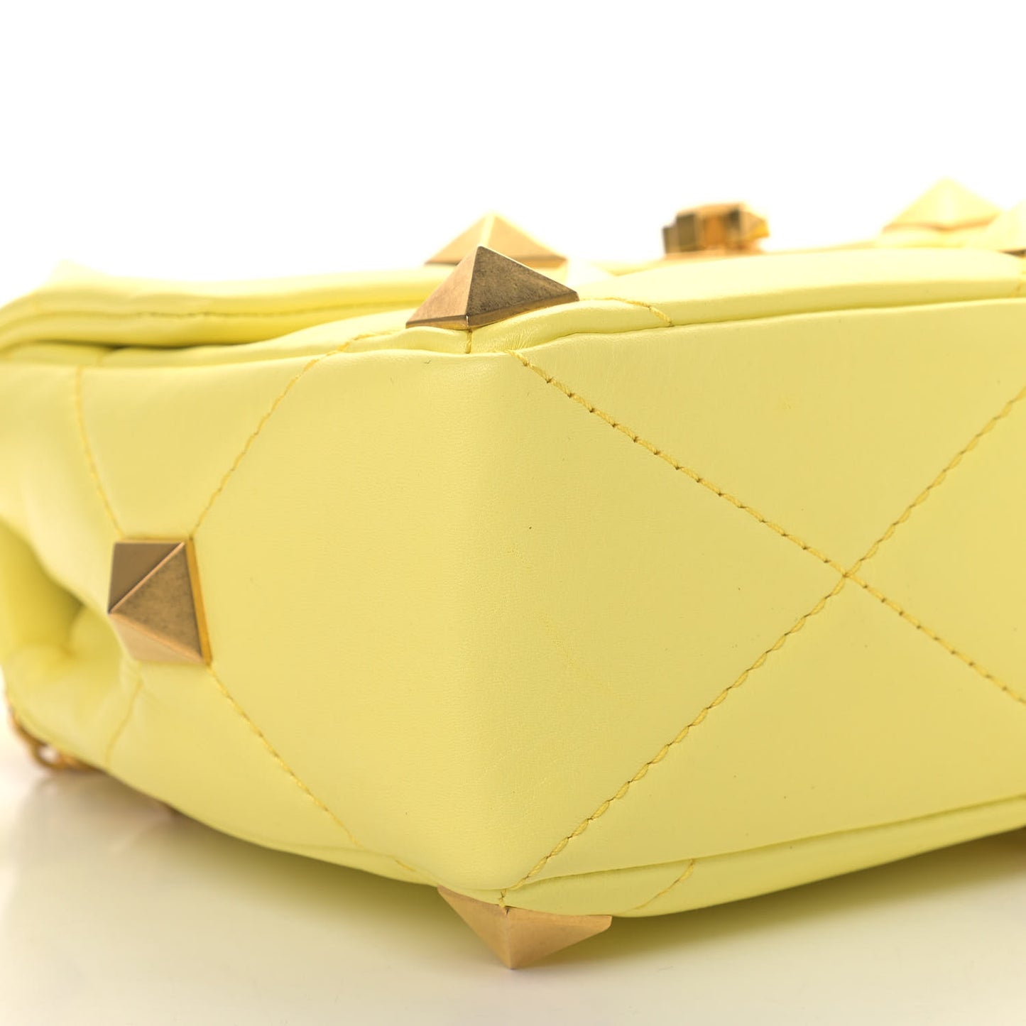 Nappa Medium Roman Stud Shoulder Bag Lime Sorbet