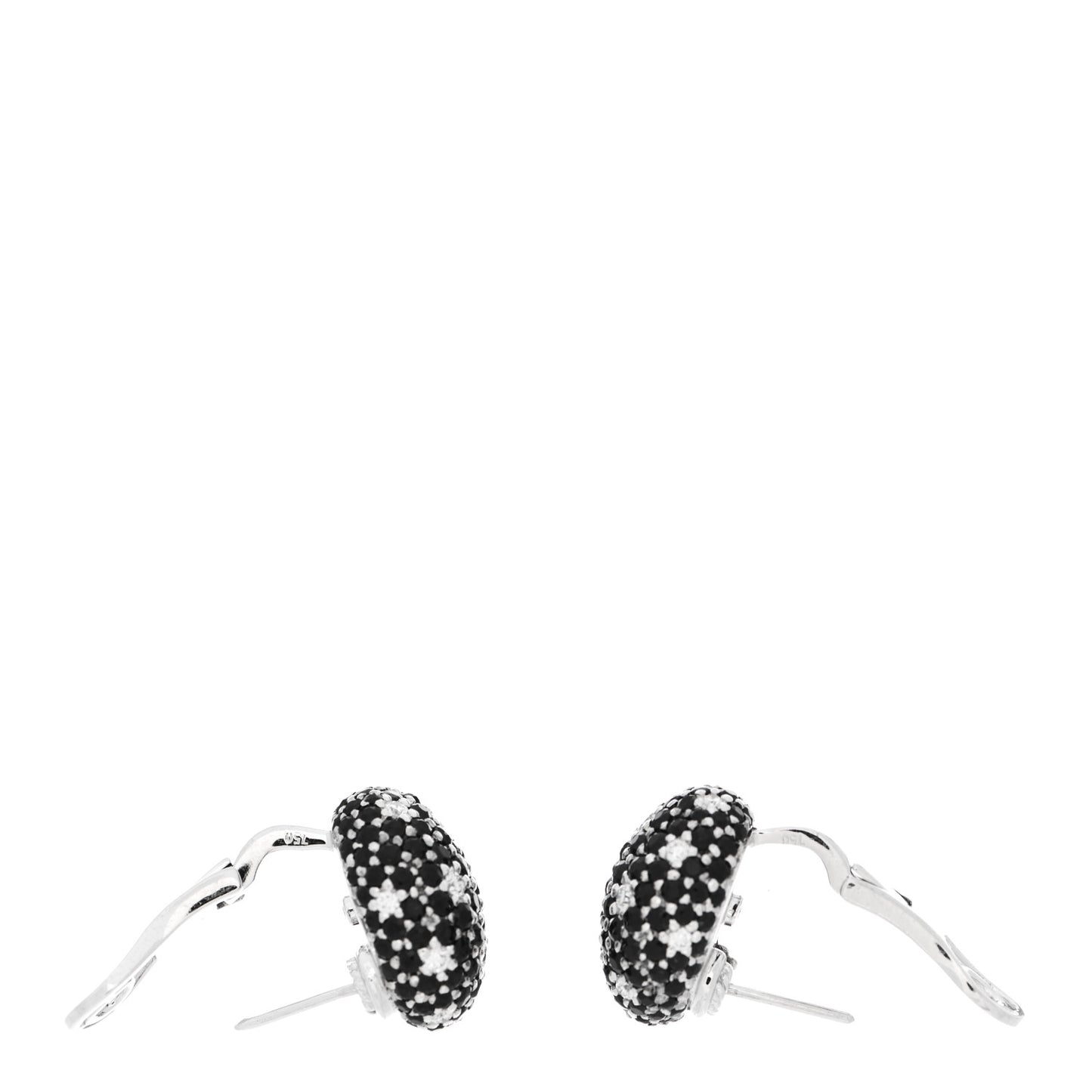 18K White Gold Diamond Black Sapphire Fantasia Earrings
