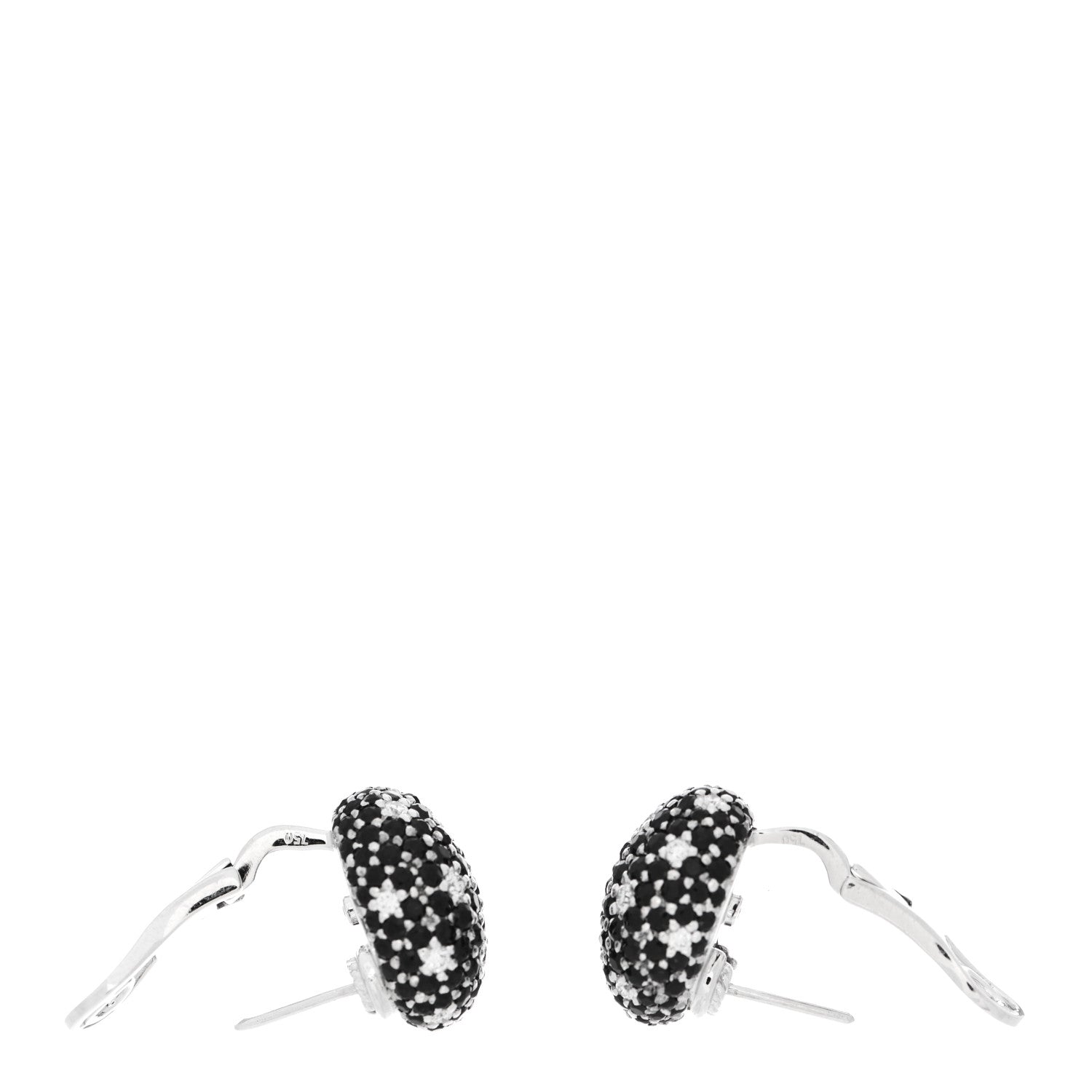 Roberto Coin 18K White Gold Diamond Black Sapphire Fantasia Earrings 3 of 4
