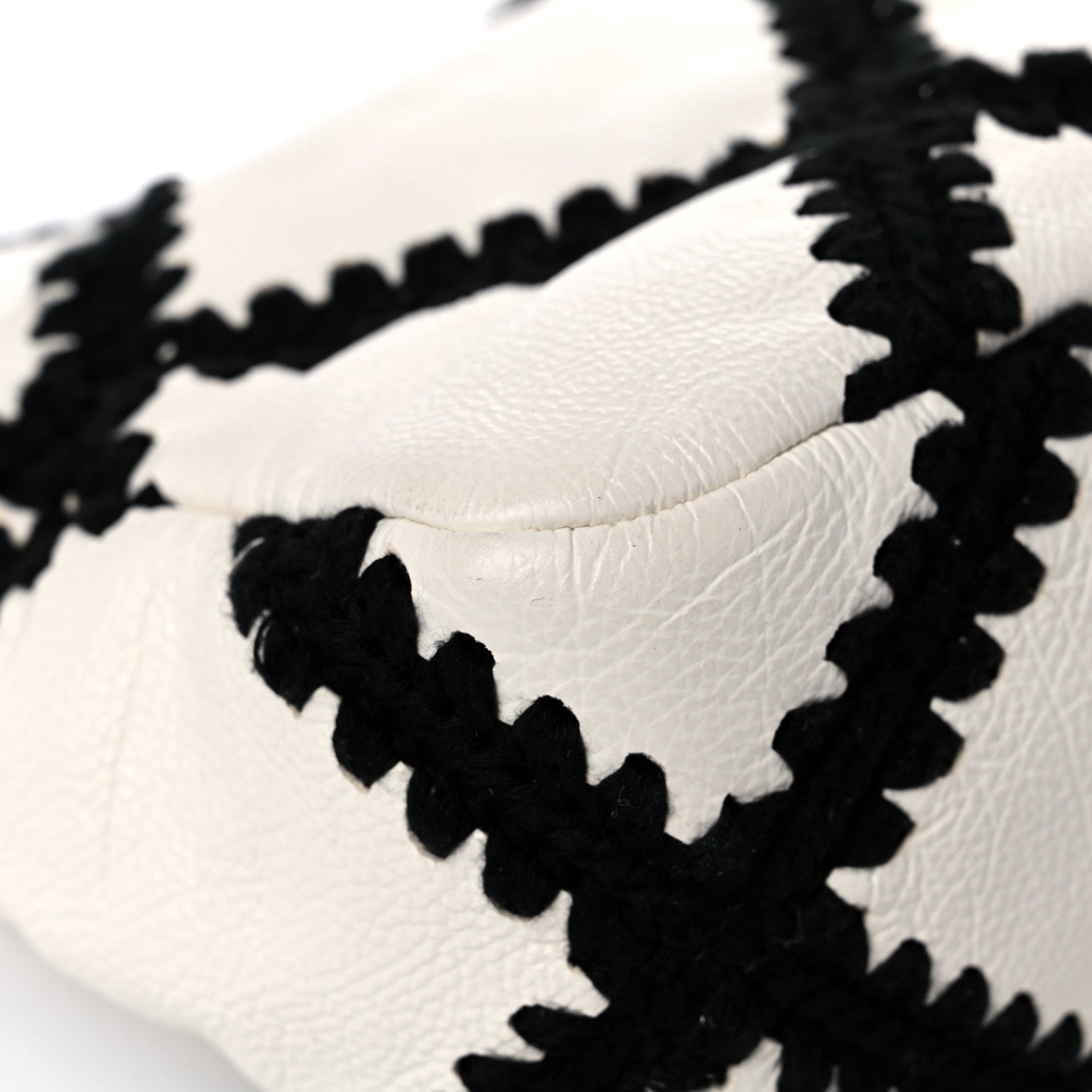 Chanel Calfskin Crochet Medium Chanel 19 Flap White Black 10 of 14