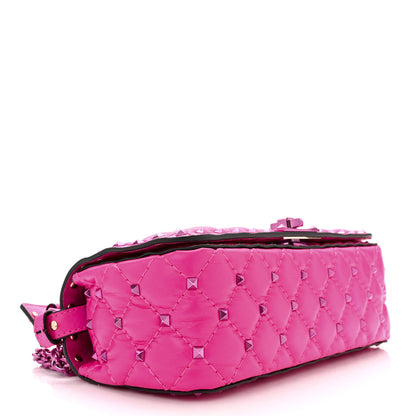 Valentino Garavani Calfskin Lacquer Monochrome Small Rockstud Spike Convertible Shoulder Bag Pink PP 4 of 9