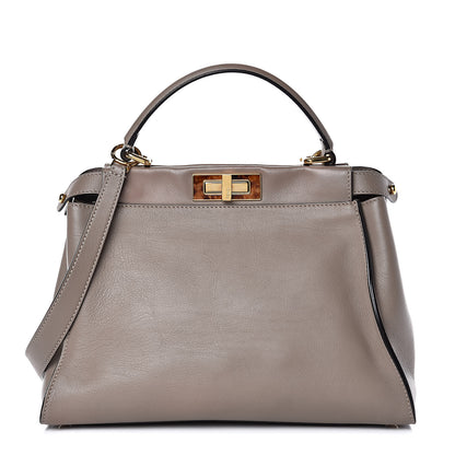 Fendi Vitello Seta Plexiglass Tortoise Medium Peekaboo Iconic Satchel Tortora 1 of 10