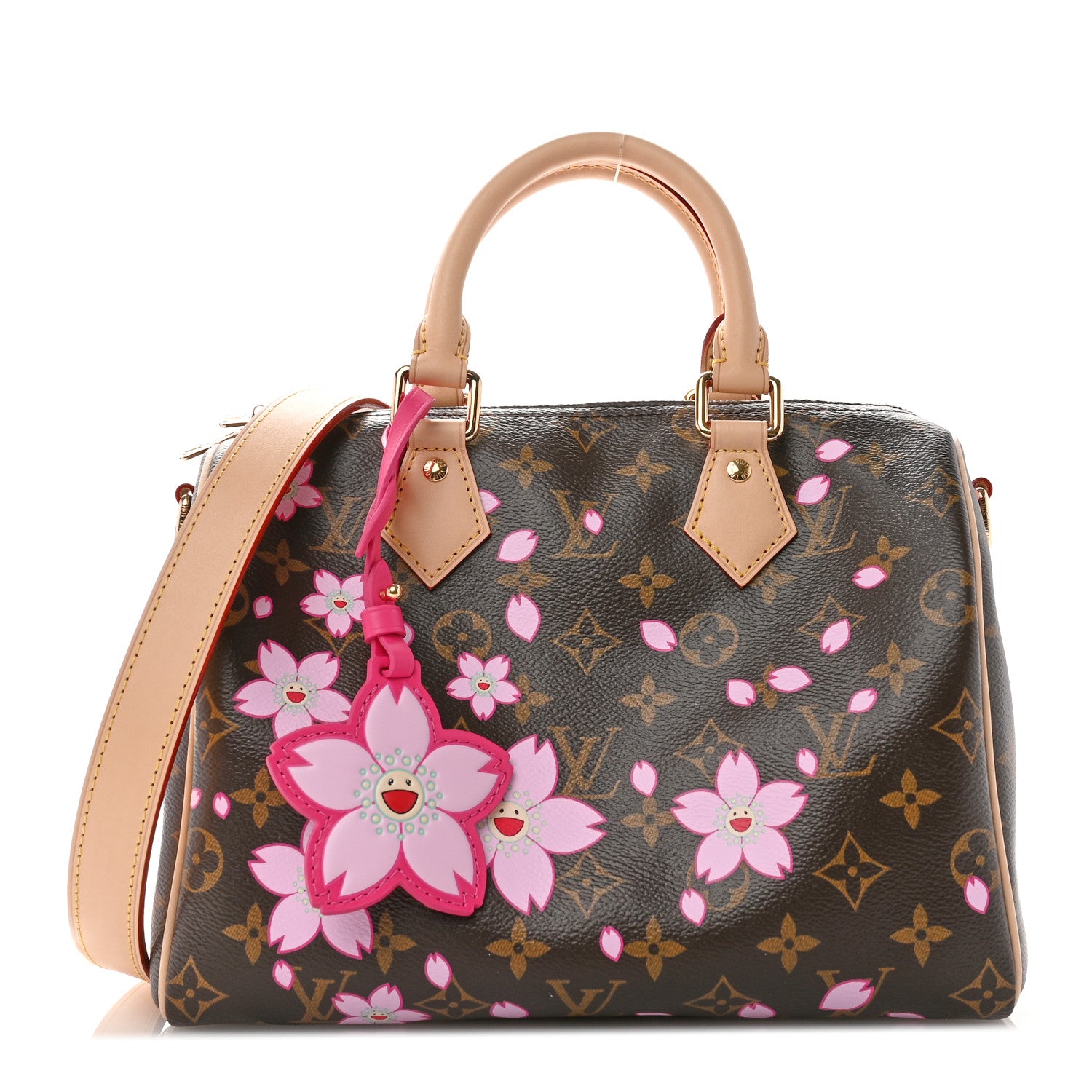 Louis Vuitton LV X TM Monogram Cherry Blossom Speedy Bandouliere 25 Sakura Brown 1 of 9