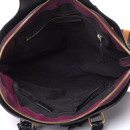 Burberry Calfskin Tapestry Milverton Satchel Multicolor 4 of 4