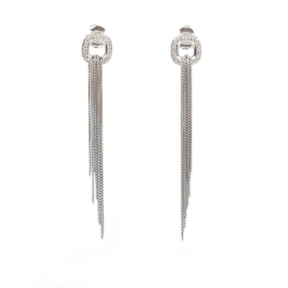 David Yurman Sterling Silver Pave Diamond Waterfall Drop Earrings 1 of 5