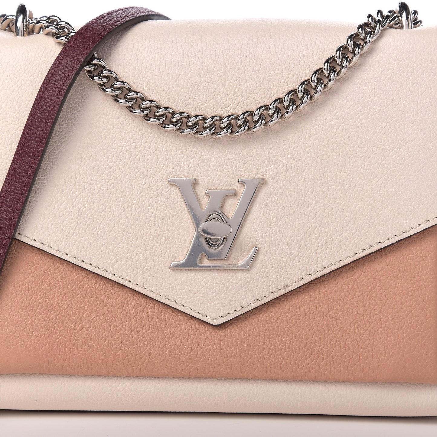 Soft Calfskin Mylockme Chain Bag BB Rose Silk Quartz Calla
