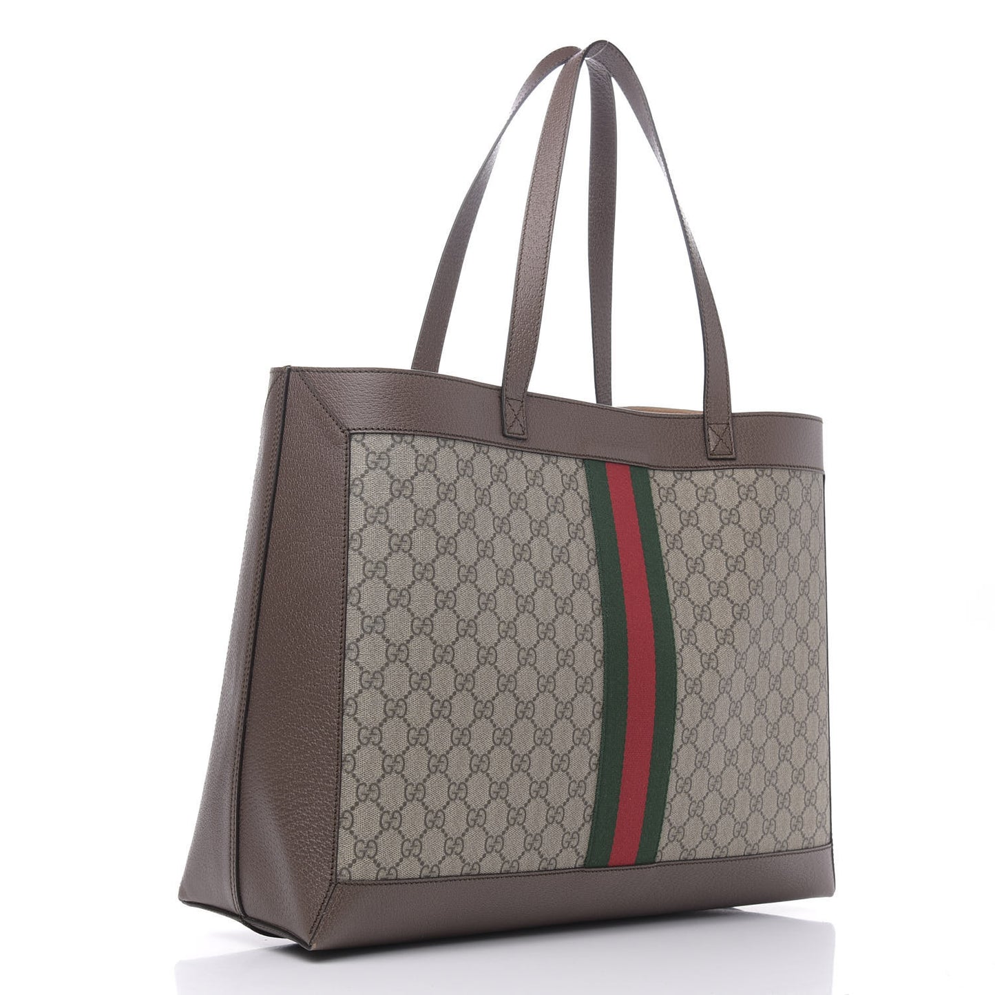 GG Supreme Monogram Web Ophidia Tote Brown