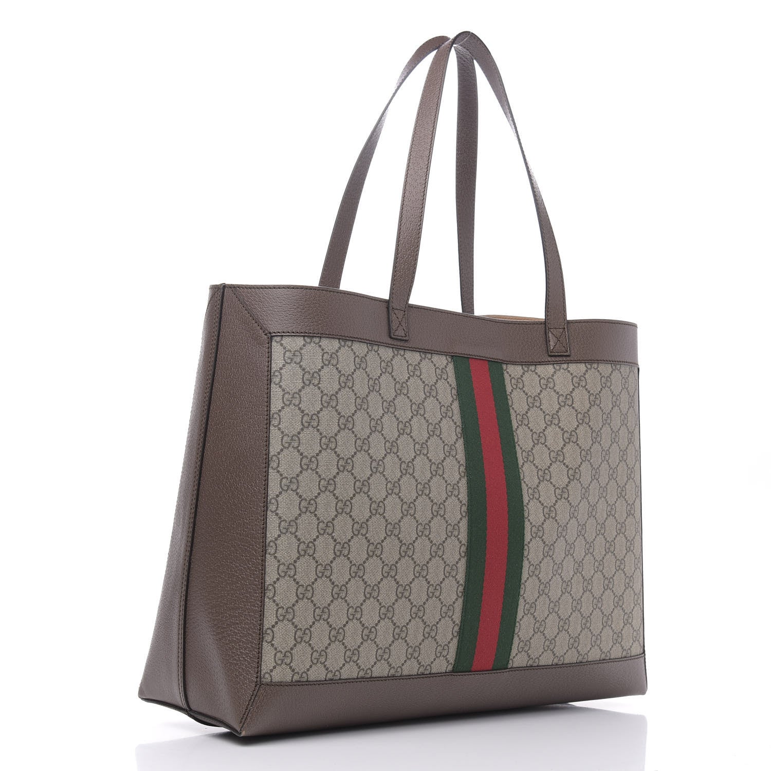 Gucci GG Supreme Monogram Web Ophidia Tote Brown 3 of 9