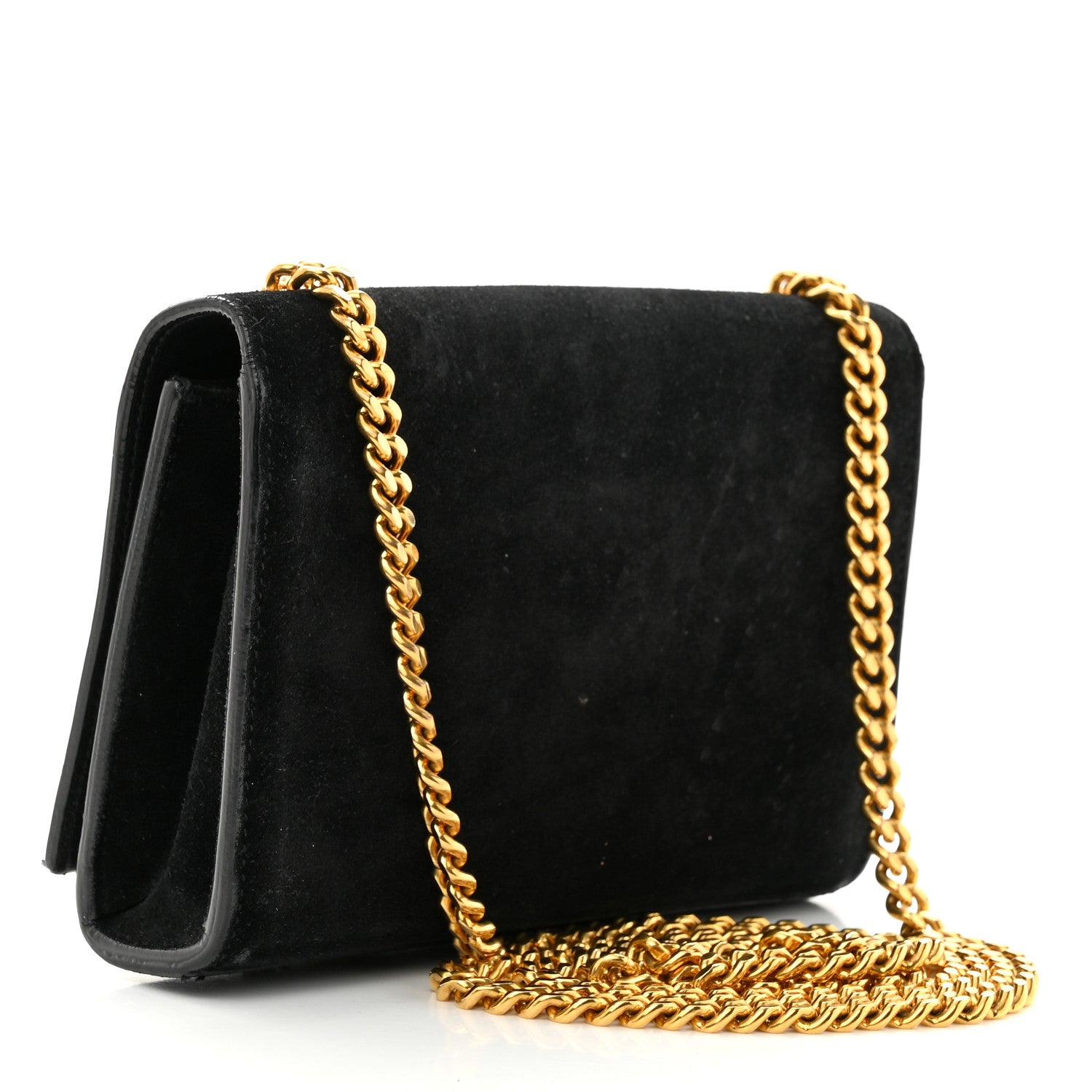 Saint Laurent Suede Small Classic Monogram Kate Tassel Satchel Black 3 of 16