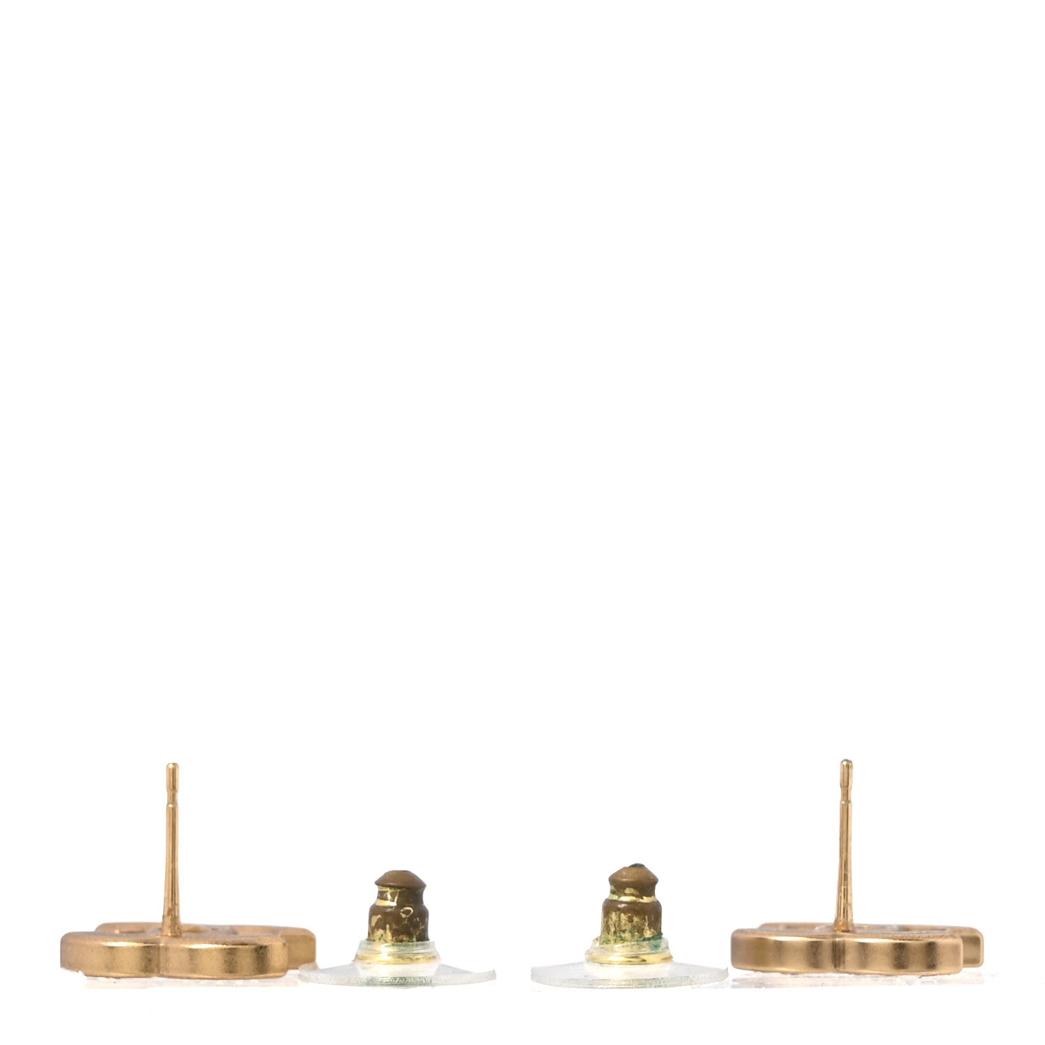 Chanel Metal Crystal CC Earrings Gold 3 of 4