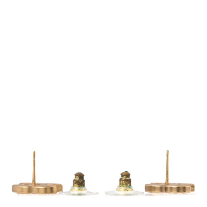 Chanel Metal Crystal CC Earrings Gold 3 of 4