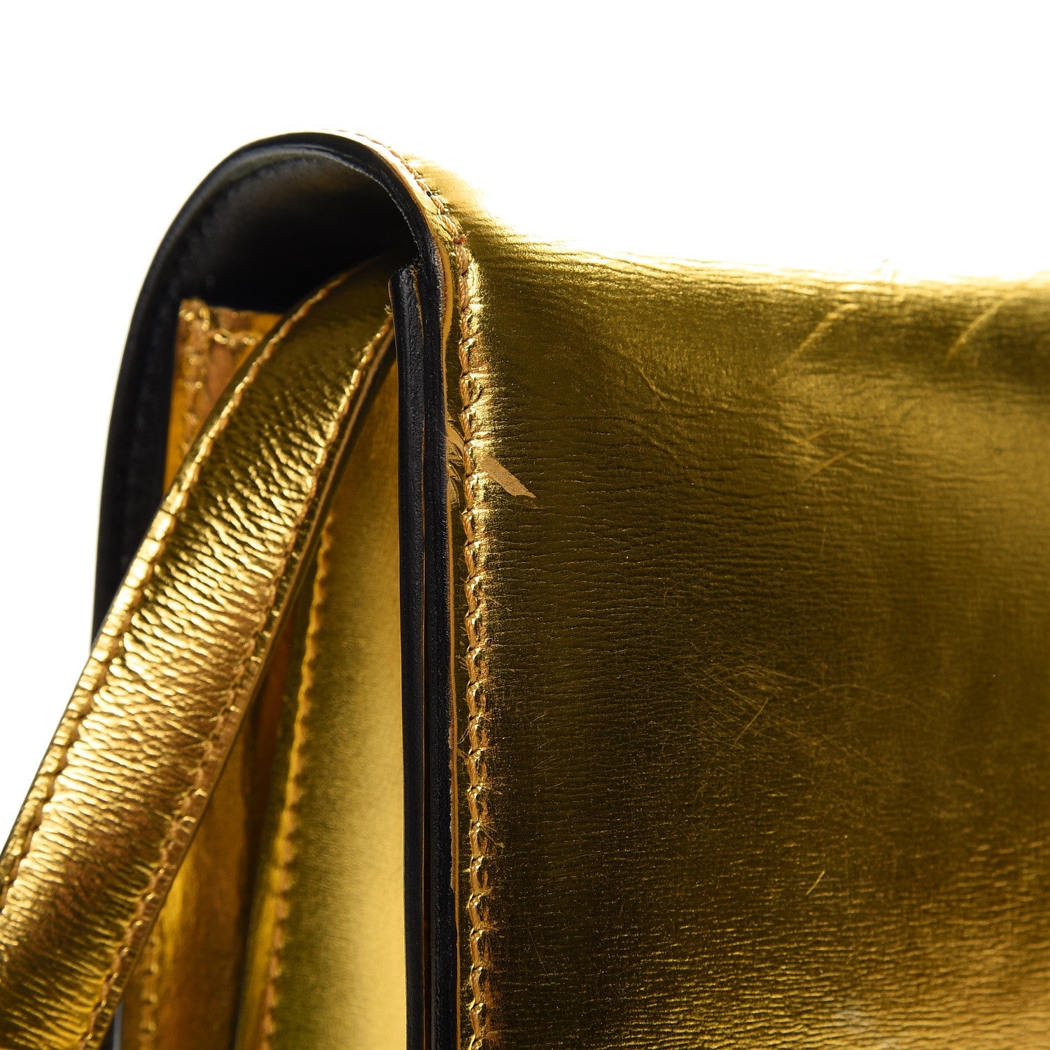 Celine Metallic Box Calfskin Medium Classic Box Flap Bag Gold 8 of 12