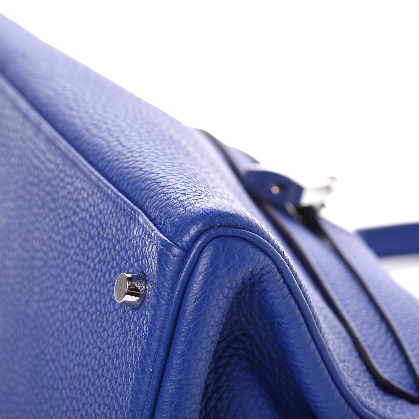 Taurillon Clemence Shoulder Kelly 40 Bleu Electrique