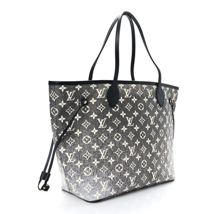 Louis Vuitton Denim Monogram Jacquard Neverfull MM Grey 4 of 9