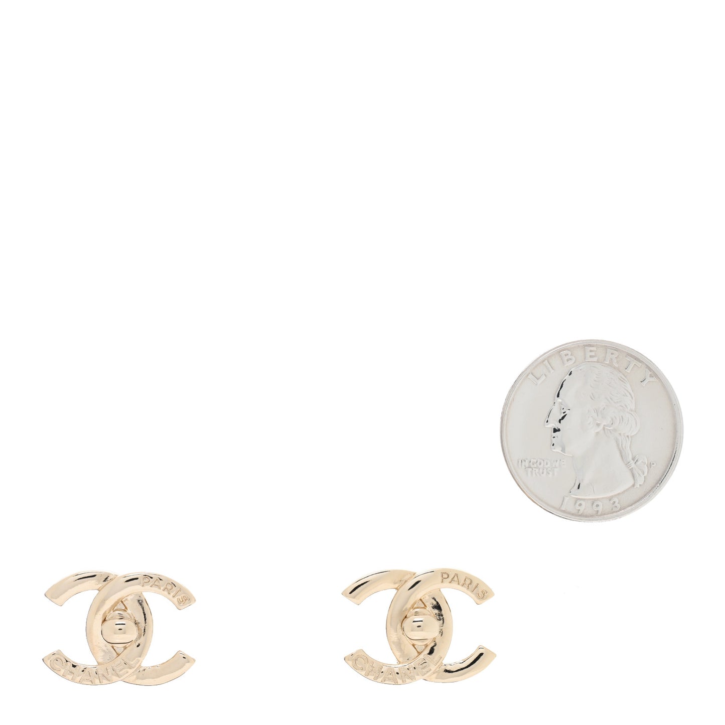 Metal Logo CC Turnlock Earrings Gold