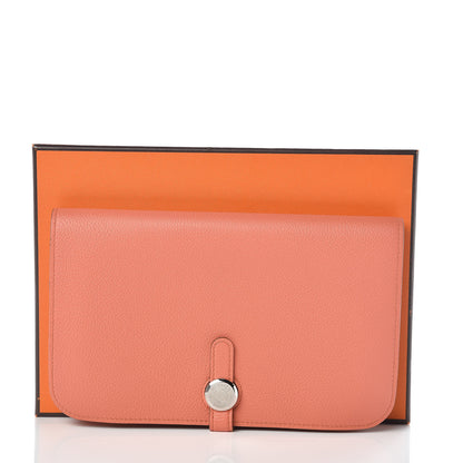 Hermes Togo Dogon Duo Wallet Rose Thè 8 of 8