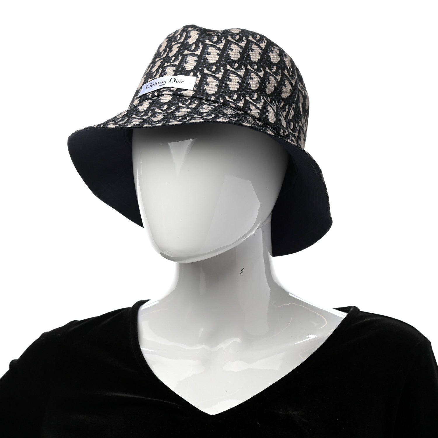 Christian Dior Oblique Reversible Teddy-D Brim Bucket Hat 57 Blue 3 of 15