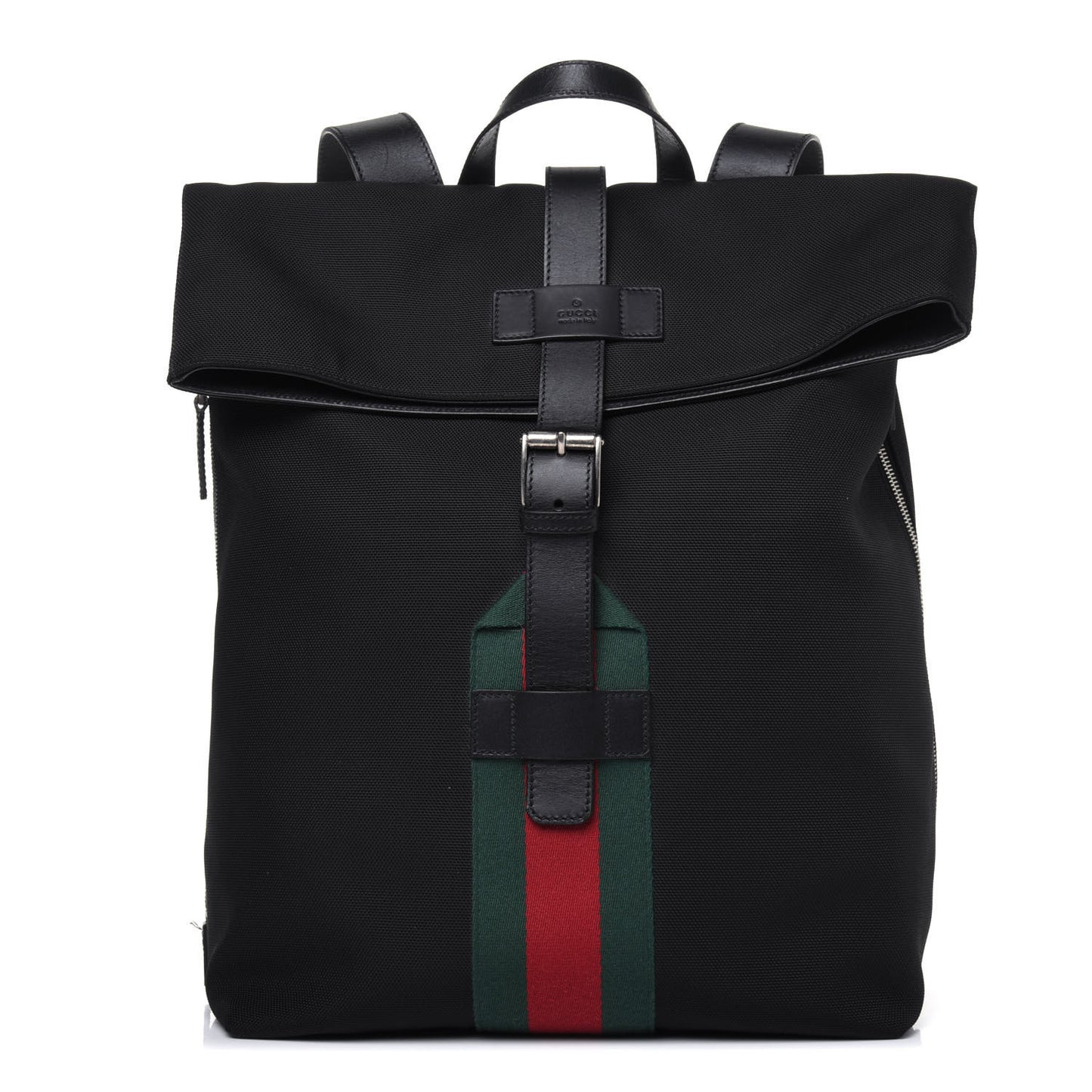 Techno Canvas Web Single Buckle Backpack Black