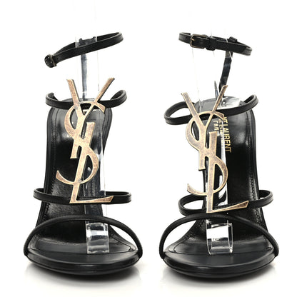 Saint Laurent Calfskin Cassandra 110 Sandals 38.5 Black 2 of 7