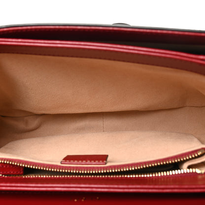 Gucci GG Supreme Monogram Azalea Calfskin Horsebit 1955 Shoulder Bag Beige Ebony New Cherry Red 5 of 10
