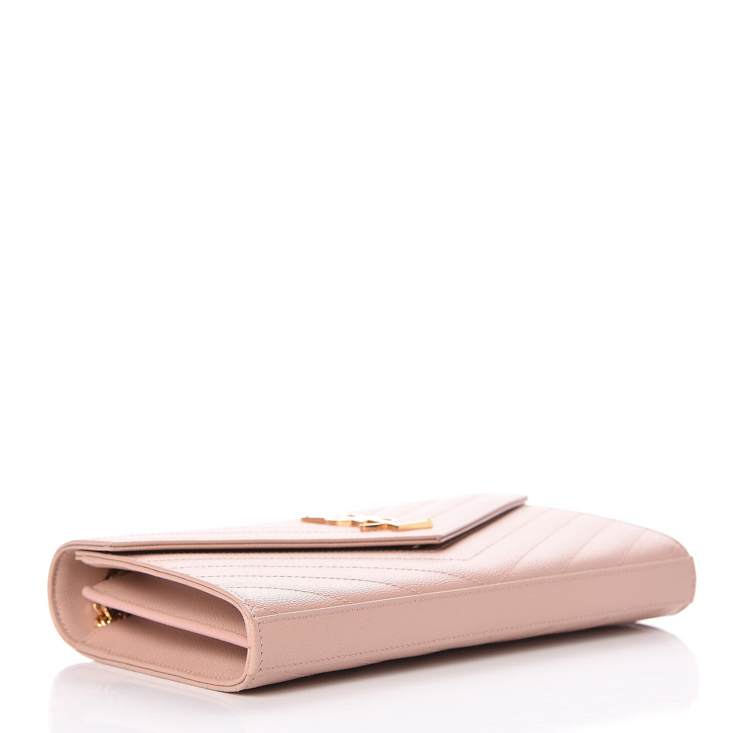 Grain De Poudre Matelasse Chevron Monogram Chain Wallet Rose Antic