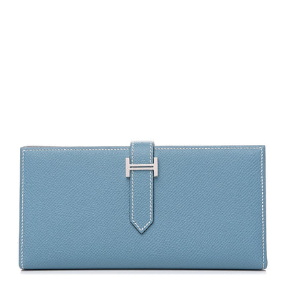 Hermes Epsom Bearn Gusset Wallet Blue Jean 1 of 6