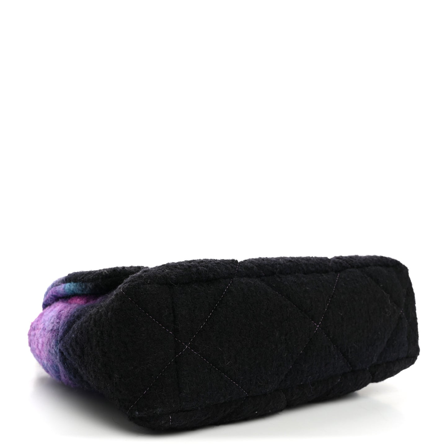 Wool Tweed Quilted Large Chanel 19 Flap Purple Black Blue