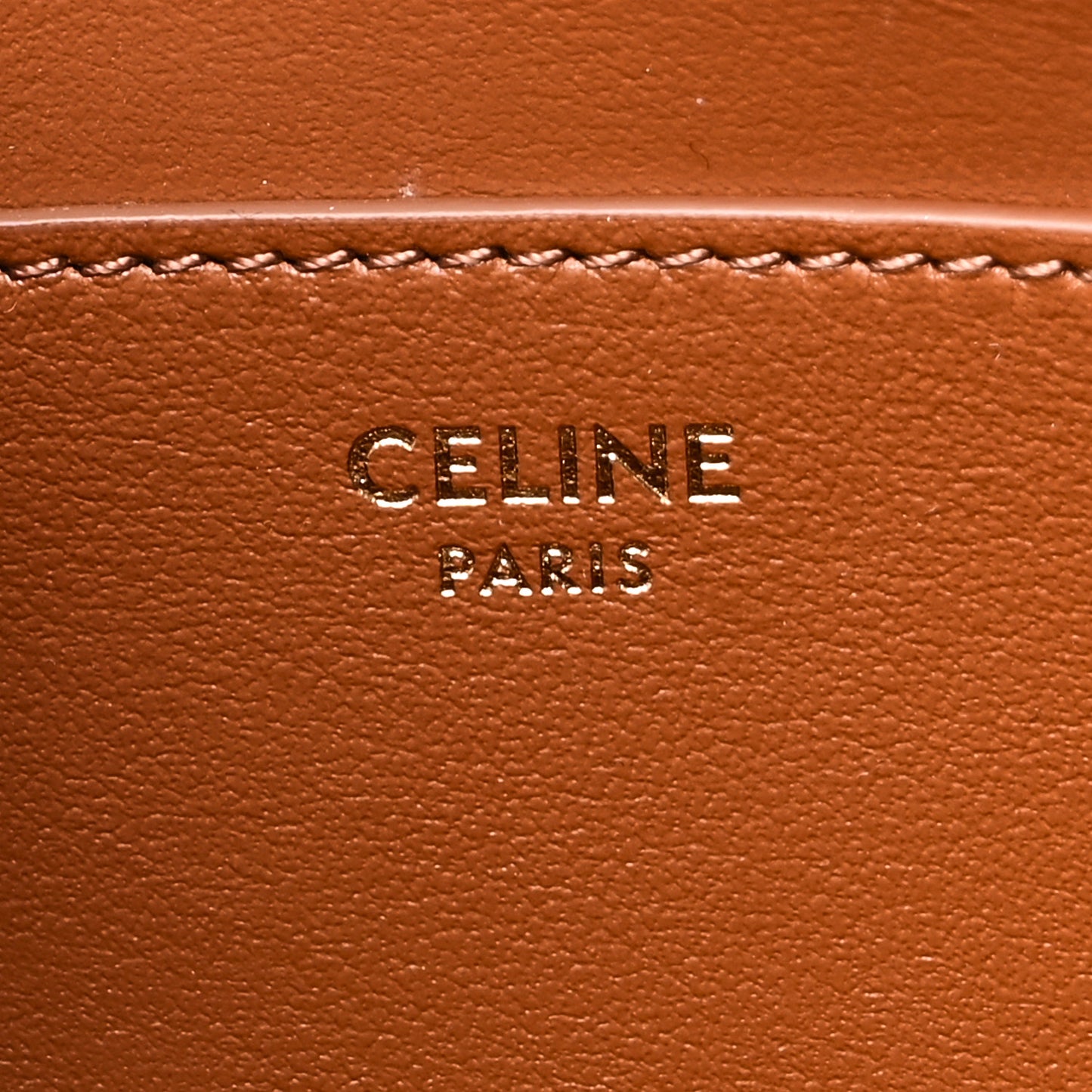 Triomphe Canvas Calfskin Tabou Clutch on Strap Tan