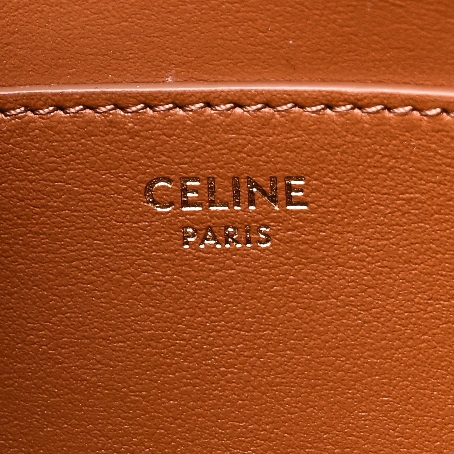 Celine Triomphe Canvas Calfskin Tabou Clutch on Strap Tan 6 of 9