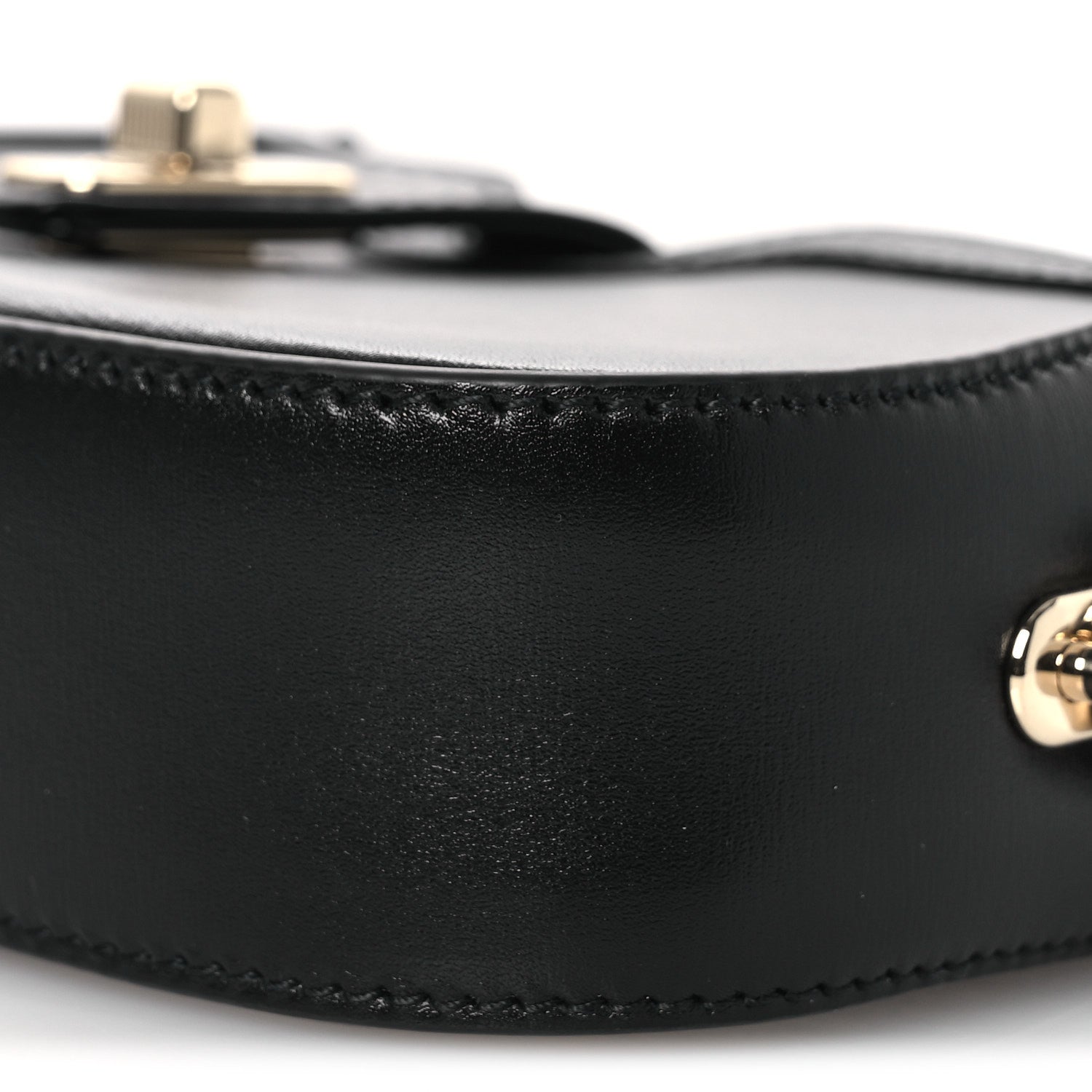 Gucci Calfskin Mini Moon Side Shoulder Bag Black 9 of 9