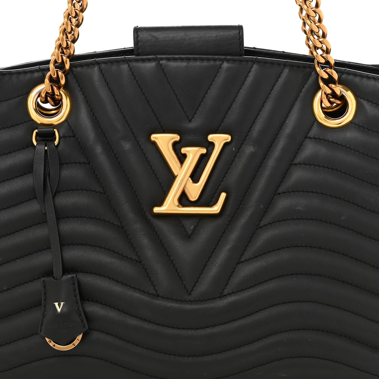Calfskin New Wave Chain Tote Black