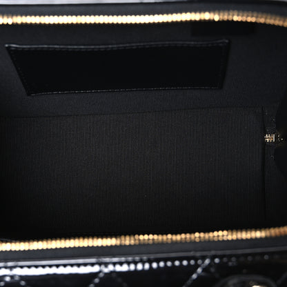 Chanel Patent Quilted Top Handle Vanity Case Black 4 of 9