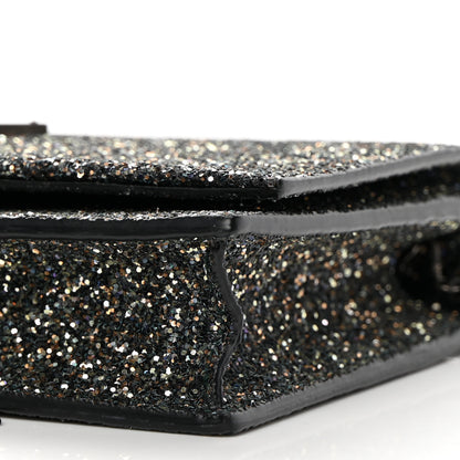 Saint Laurent Metallic Glitter Classic Monogram Kate Tassel Chain Wallet Gun Metal Black 10 of 13