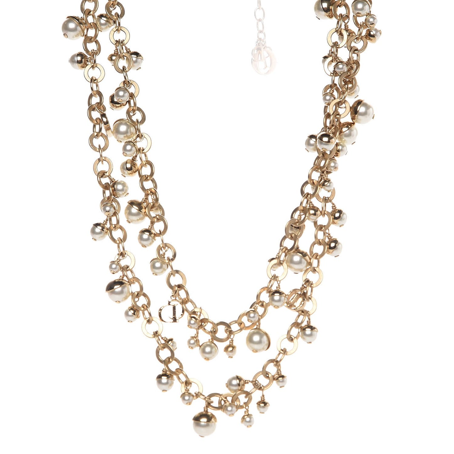 Pearl Mise en Dior Long Necklace Gold