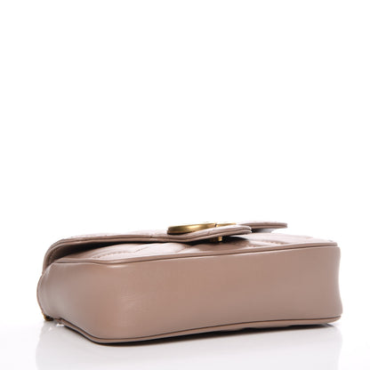 Gucci Calfskin Matelasse Super Mini GG Marmont Shoulder Bag Porcelain Rose 5 of 9