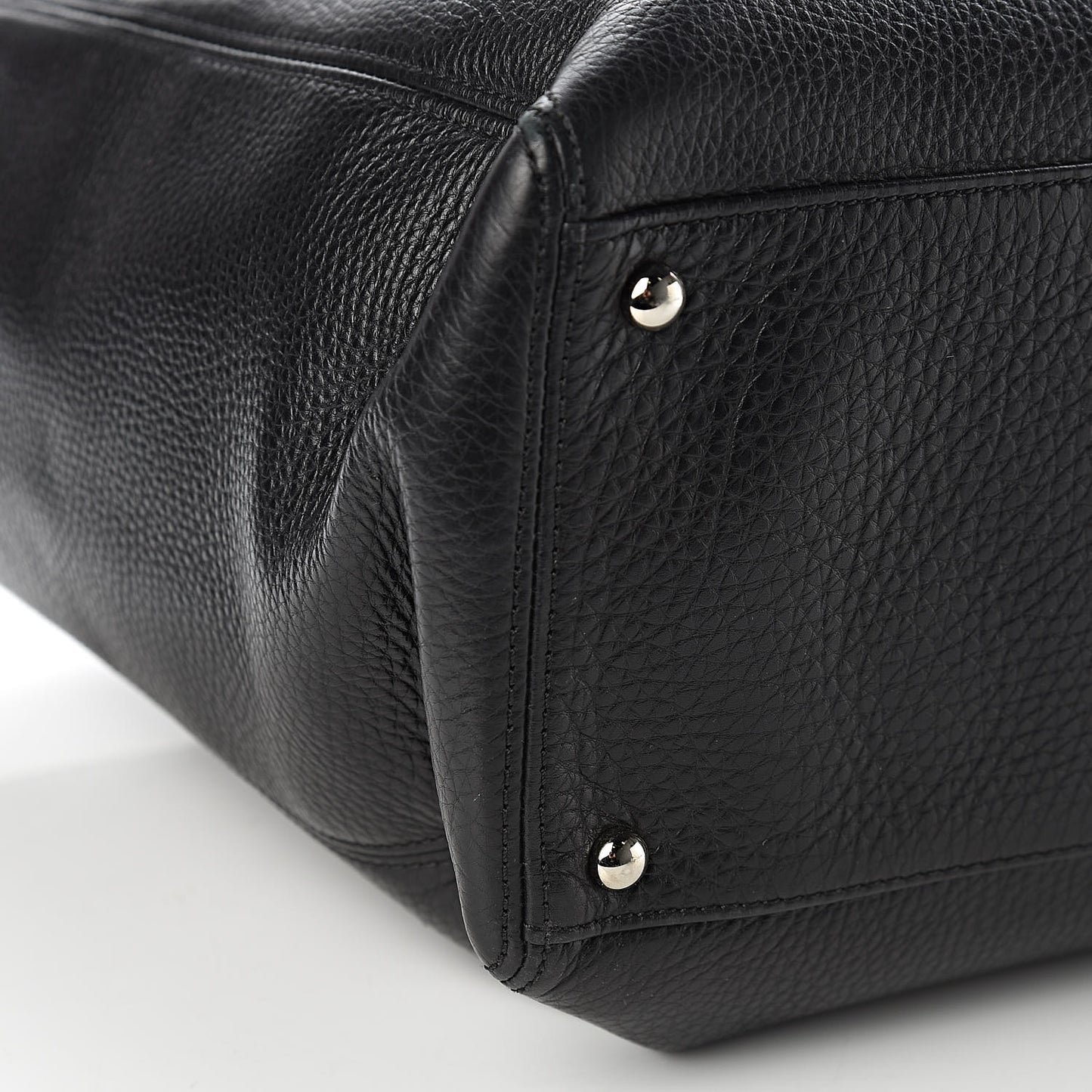 Calfskin Cerf Executive Shopper Tote Black