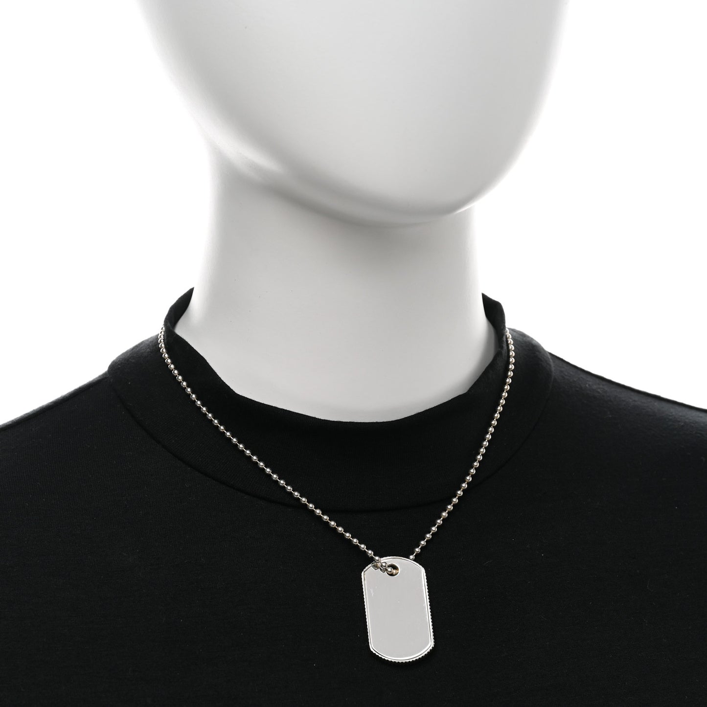 Sterling Silver Coin Edge Dog Tag Pendant Necklace