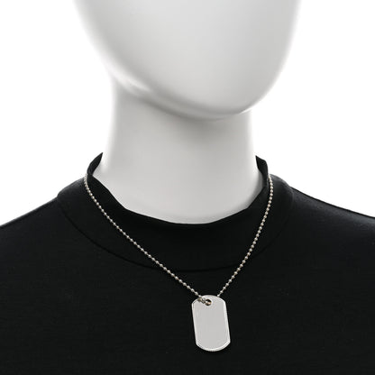 Tiffany Sterling Silver Coin Edge Dog Tag Pendant Necklace 2 of 5