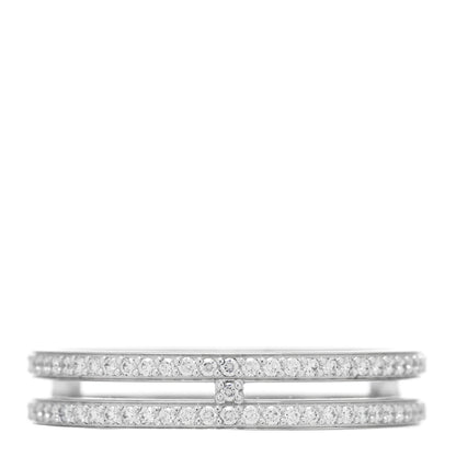 Hermes 18K White Gold Diamond Ariane Wedding Band Ring 53 6.5 1 of 5