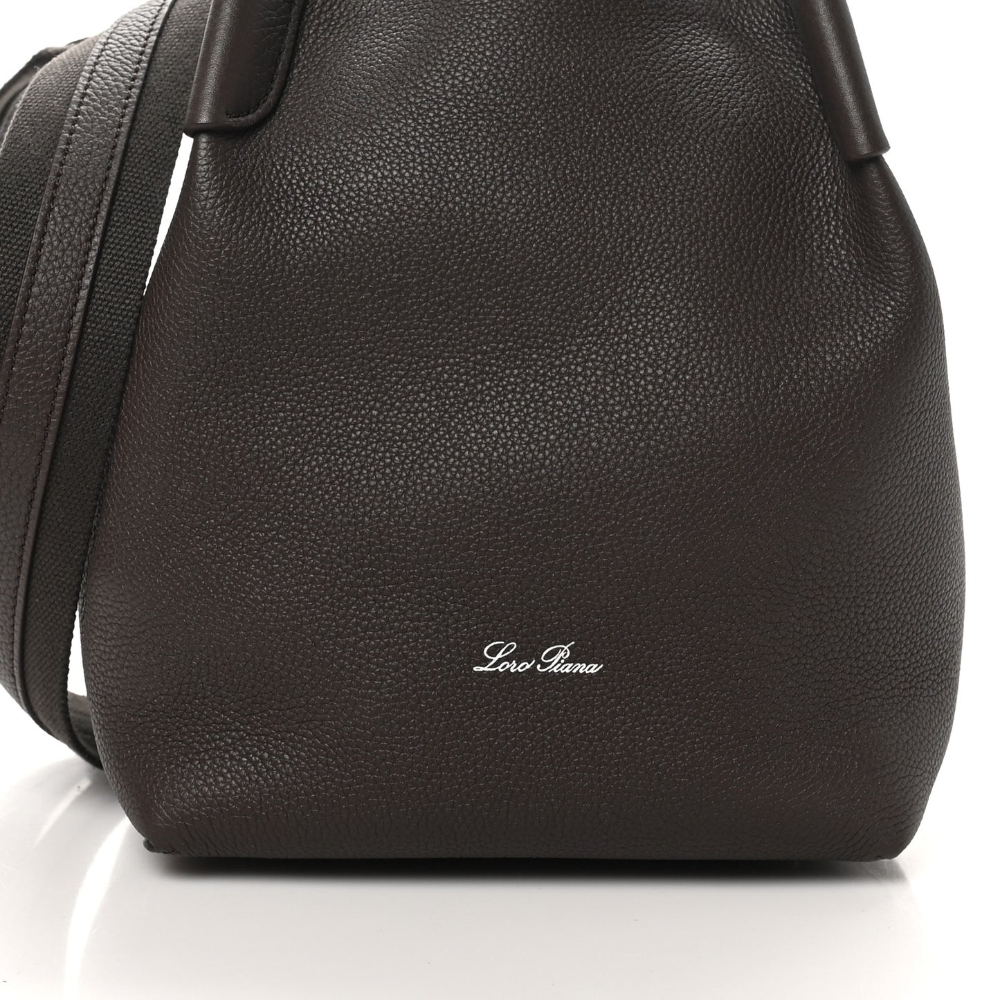 Grained Calfskin Small Bale Bag Dark Chocolate Liquorice