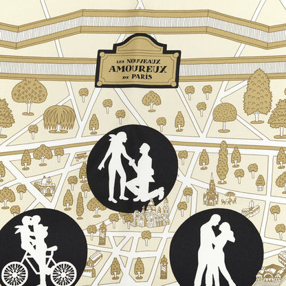 Hermes Silk Les Nouveaux Amoureux de Paris Scarf 90 3 of 6